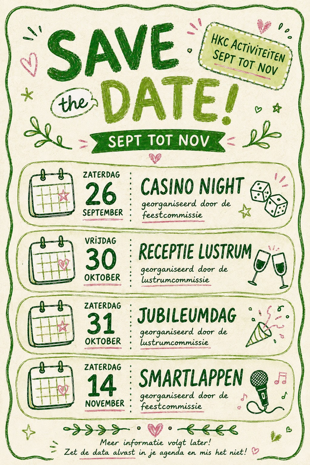 Save the date Activiteiten!